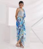 Wind And Wave Saree Set