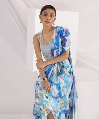 Wind And Wave Saree Set 3