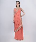 Orange Pant Saree Set