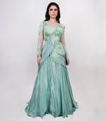 Pista Green Drape Saree