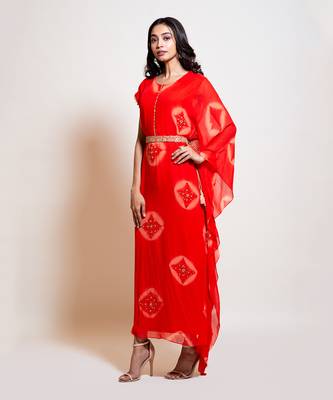 Scarlet Red Kaftan Set 2