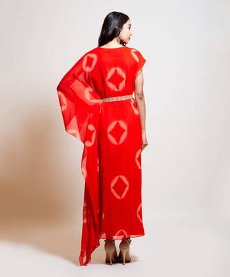 Scarlet Red Kaftan Set 4
