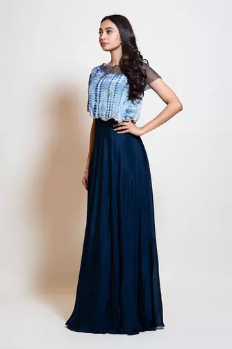Navy Blue Cape Gown