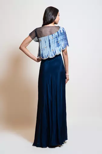 Navy Blue Cape Gown