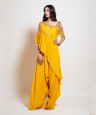 Canary Yellow Cape Jumpsuit 2