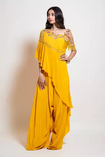 Canary Yellow Cape Jumpsuit