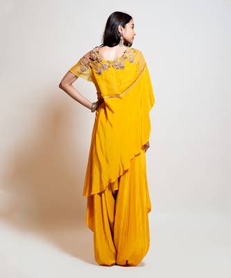 Canary Yellow Cape Jumpsuit 4