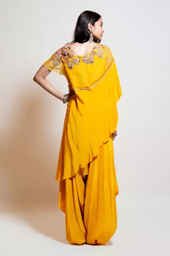 Canary Yellow Cape Jumpsuit