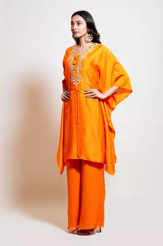 Bright Orange Kaftan Set