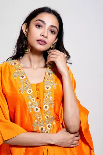 Bright Orange Kaftan Set