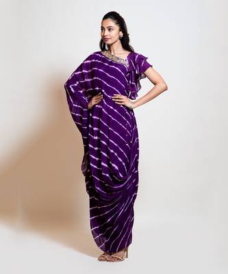 Plum Draped Kaftan 1