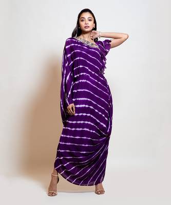 Plum Draped Kaftan 2