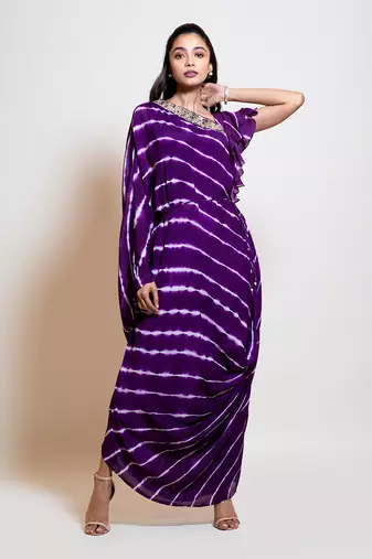 Plum Draped Kaftan