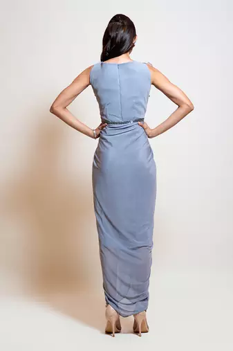 Icy Grey Drape Dress