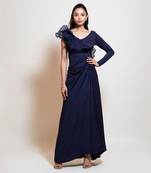 Navy Blue Drape Dress