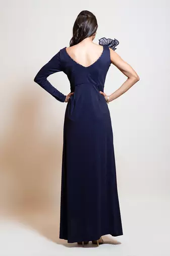 Navy Blue Drape Dress