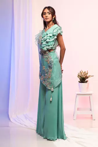 Blue One-Sided Cape Set
