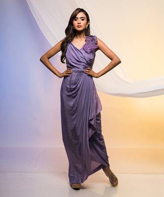 Amethyst Draped Dress 1