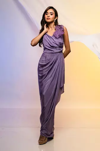 Amethyst Draped Dress
