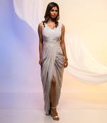 Shadow Cutout Draped Dress