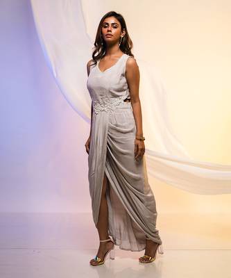 Shadow Cutout Draped Dress 2
