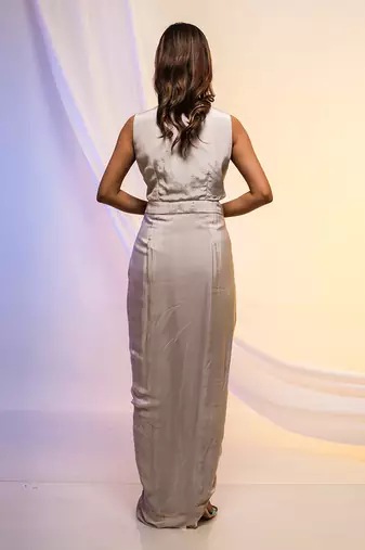 Shadow Cutout Draped Dress