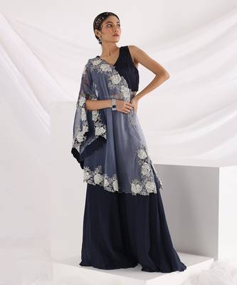 Blue Dream One Shoulder Cape Set 1