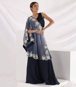 Blue Dream One Shoulder Cape Set