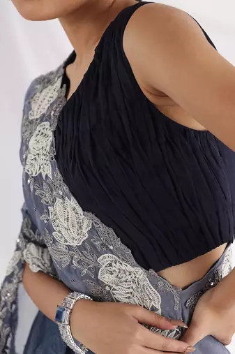 Blue Dream One Shoulder Cape Set