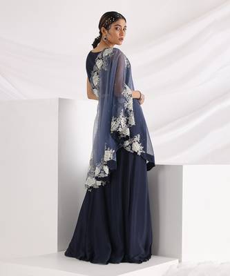 Blue Dream One Shoulder Cape Set 4