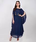 Navy Blue Embellished Kaftan