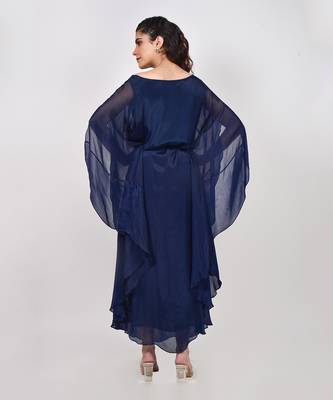 Navy Blue Embellished Kaftan 3