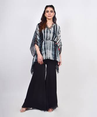 Black Tie Dye Kaftan Set 1