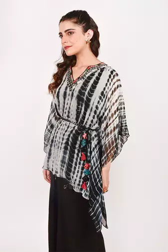Black Tie Dye Kaftan Set