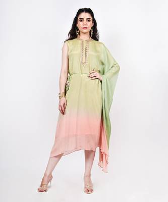 Pista Peach Ombre Kaftan 1