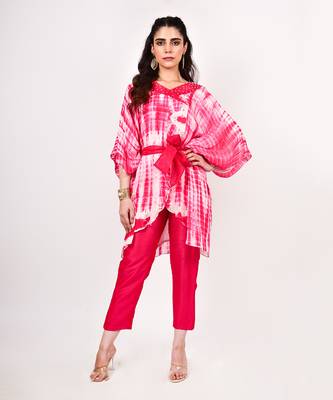 Pink Tye Dye Kimono Co-Ord Set 1