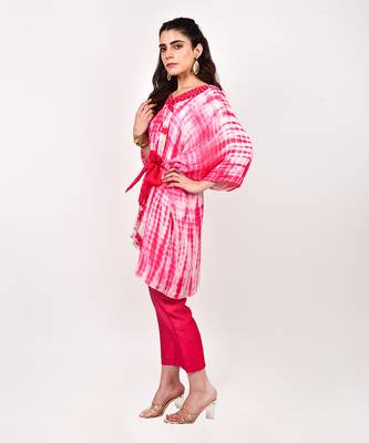 Pink Tye Dye Kimono Co-Ord Set 2