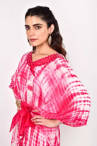 Pink Tye Dye Kimono Co-Ord Set