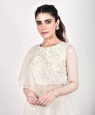 Ivory Crop Top With Pallazo 2