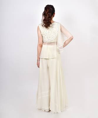 Ivory Crop Top With Pallazo 4