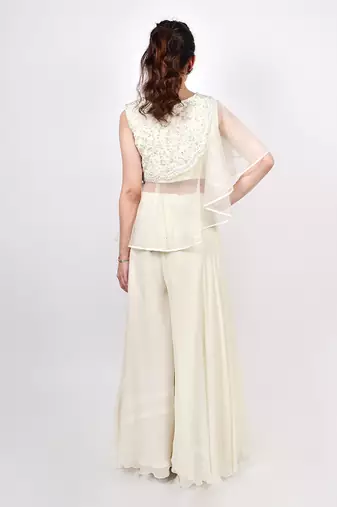 Ivory Crop Top With Pallazo