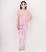 Blush Pink Drape Dhoti Gown