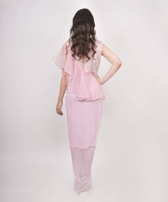 Blush Pink Drape Dhoti Gown 4