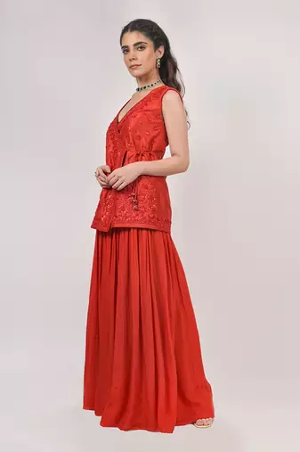 Coral Pallazo Set