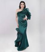 Emerald Green Ruffle Gown