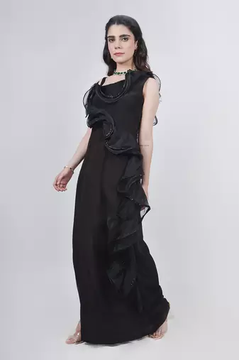 Black Ruffle Gown