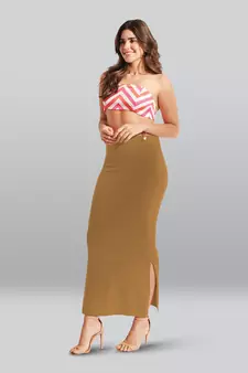 Lyra Women Saree Shapewear Biscuit Colour Free Size Pack of 1