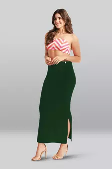 Lyra Women Saree Shapewear Bottle Green Colour Free Size Pack of 1