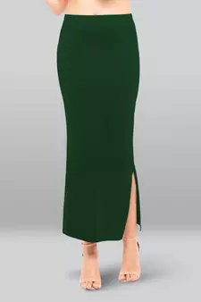 Lyra Women Saree Shapewear Bottle Green Colour Plus Size Pack of 1