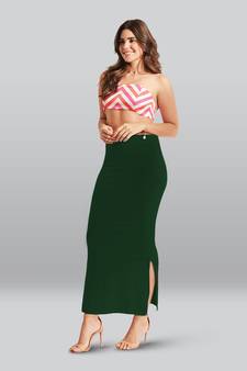 Lyra Women Saree Shapewear Bottle Green Colour Plus Size Pack of 1